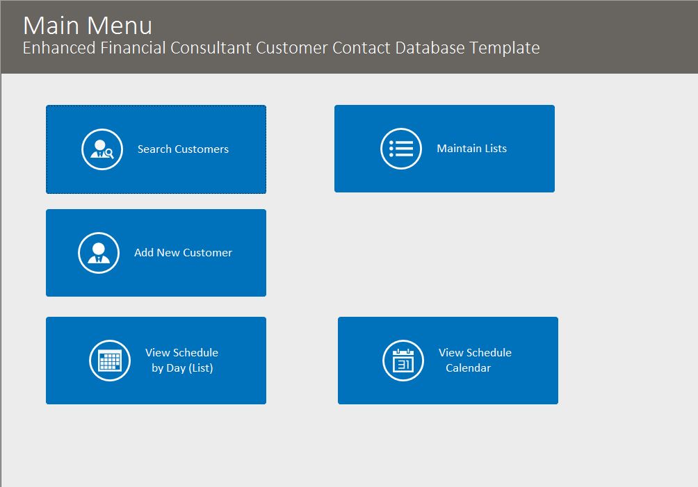 Financial Consultant Enhanced Contact Tracking Database Template | Contact Database